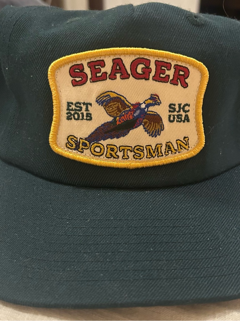 Seager Sportsman Men's Dark Green Patch Cap
